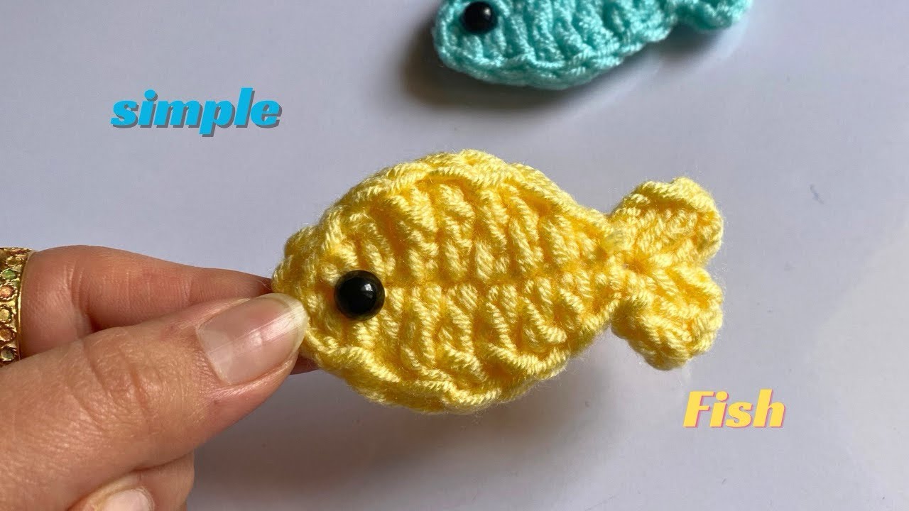 اسهل و اسرع سمكه بالكروشيه و الشكل النهائي حكايه |DIY|simple easy fish beginners friendly 