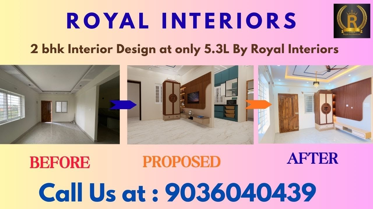 2 bhk Interior Design in 5.3L By Royal Interiors at Electronic city Bangalore.