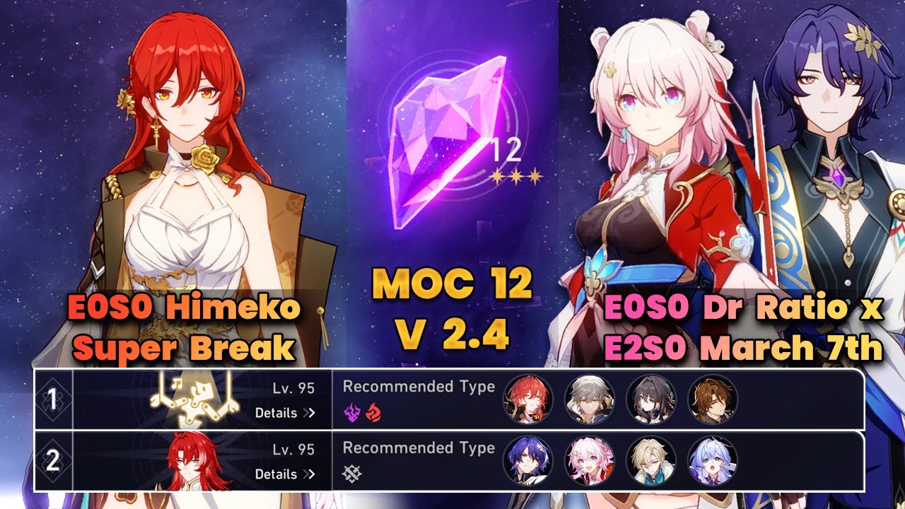 E0S0 Himeko Super Break & E0S0 Dr Ratio x E2S0 March 7th | MOC12 | 3 Stars | HSR | V2.4 |