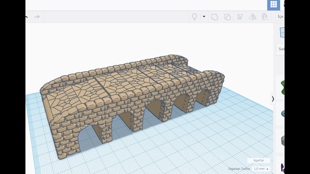 Tinkercad Dersleri - 119. Ders - Taş Köprü Yapımı
