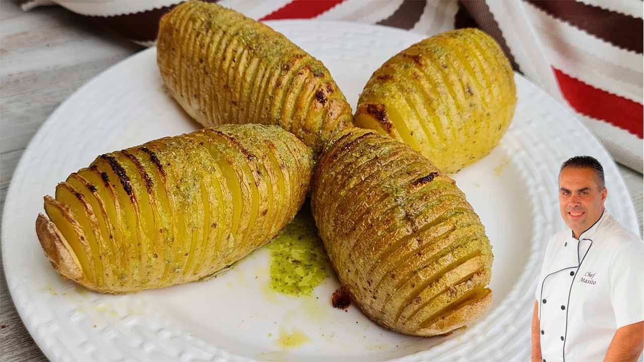 ESPECTACULARES Patatas hasselback, una receta muy facil y con un sabor ALUCINANTE