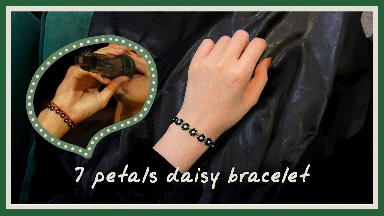 [Eng] 7잎 꽃비즈 팔찌 만들기 | 👥👥👤👥👤: 방탄소년단 뷔가 했대,,! | 7petals daisy bracelet | BTS V's flower bracelet