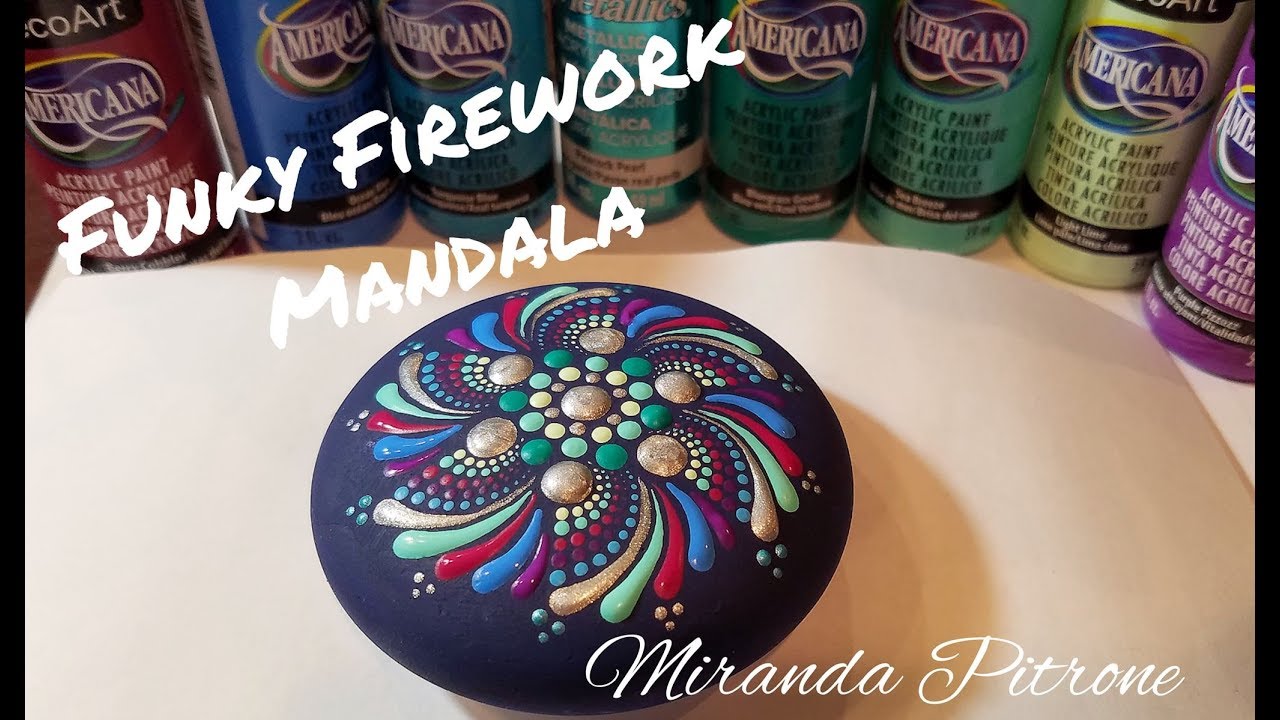 Funky Firework ~ How to paint a Swipe Mandala using dotting tools  with Miranda Pitrone ~