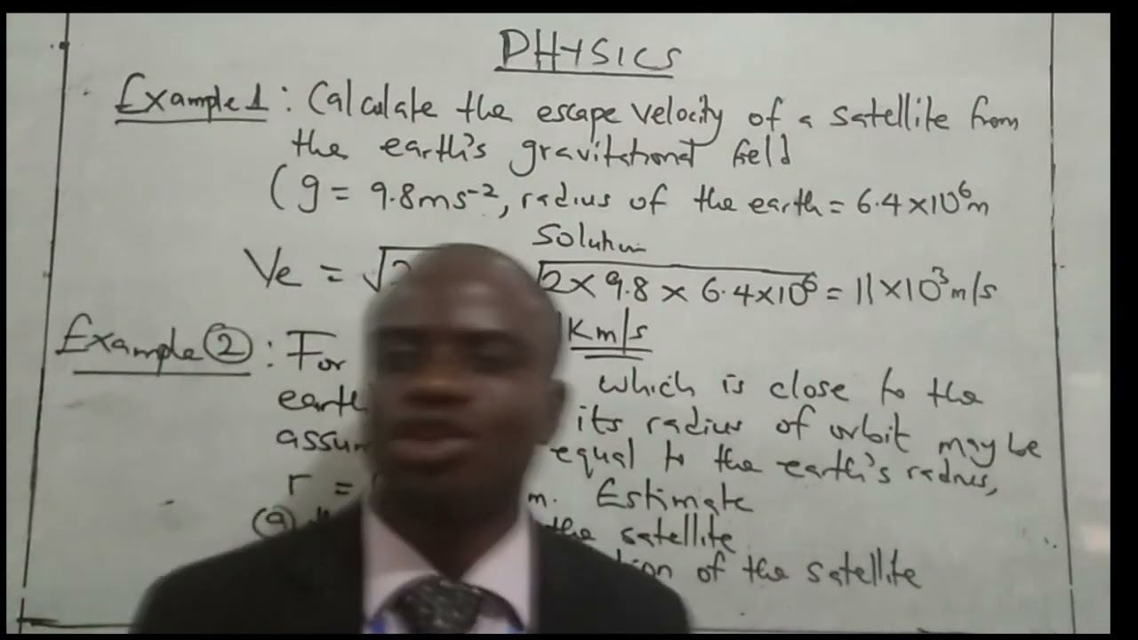 Calculations on escape velocity and velocity at which satellite revolves round the earth.