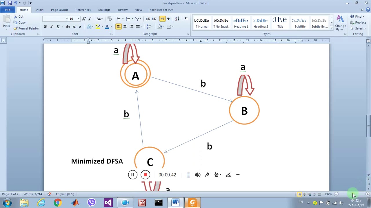 FSA accepter algorithm program