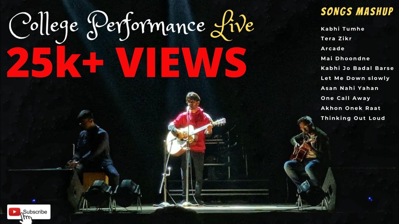 College freshers live singing performance | songs medley | songs mashup | guitar performance