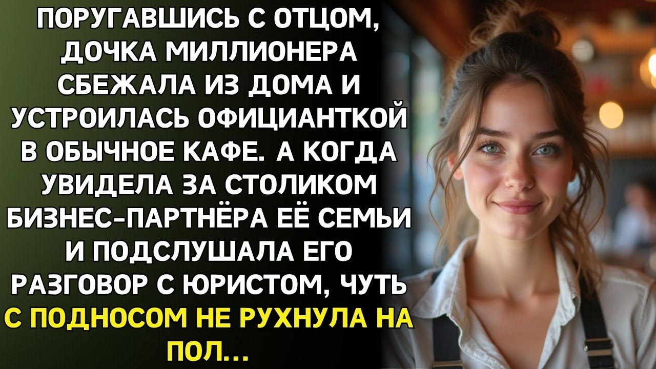 Дочь миллионера сбежала из дома и пошла работать официанткой. но случайно подслушав разговор в кафе…
