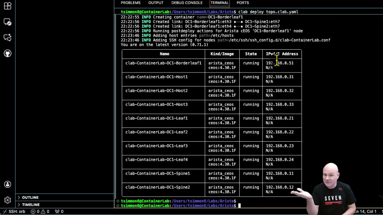Deploy the ContainerLab Topology and Start Your Arista Lab