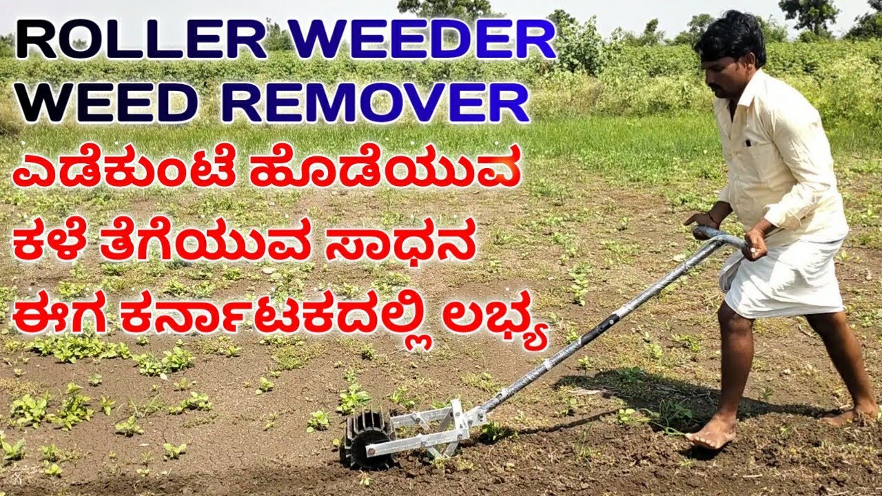 Roller weeder in kannada || Weed cutter || ಕಳೆ ತೆಗೆಯುವ ಸಾಧನ || ಎಡೆಕುಂಟೆ ಸಾಧನ ||