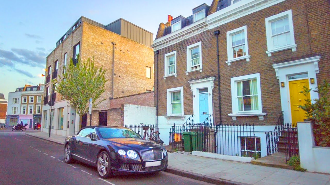 London Walk of Expensive Chelsea at Dusk - Fulham Broadway to Sloane Square incl. King’s Road - 4K