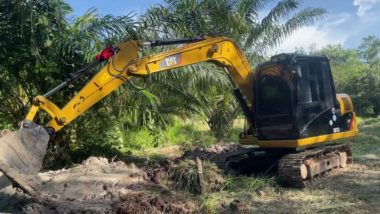 Cat 307D ขุดร่องคูสวนปาล์ม