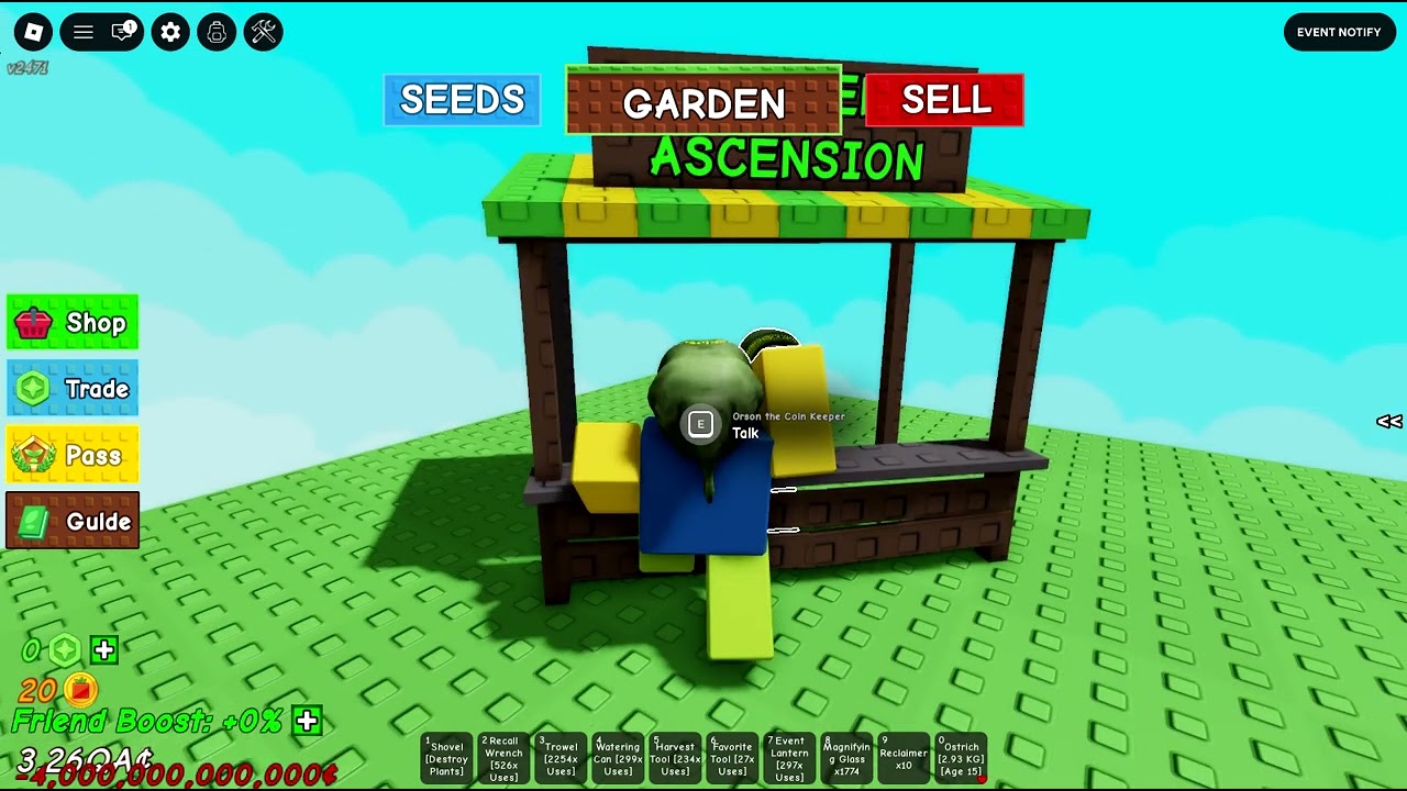 Part 3 of playing Grow A Garden til i hit 100 subs