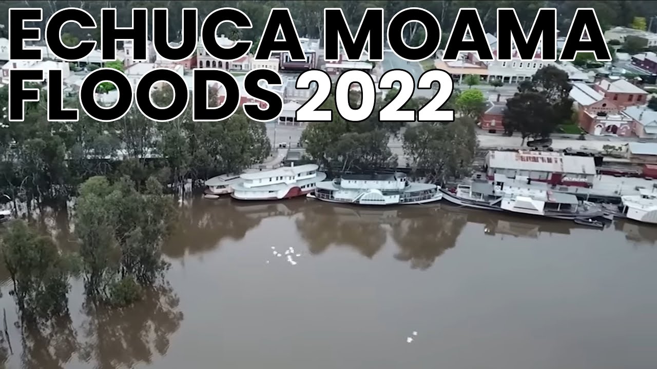 Echuca Moama Floods 2022 - Port of Echuca Drone Flyover