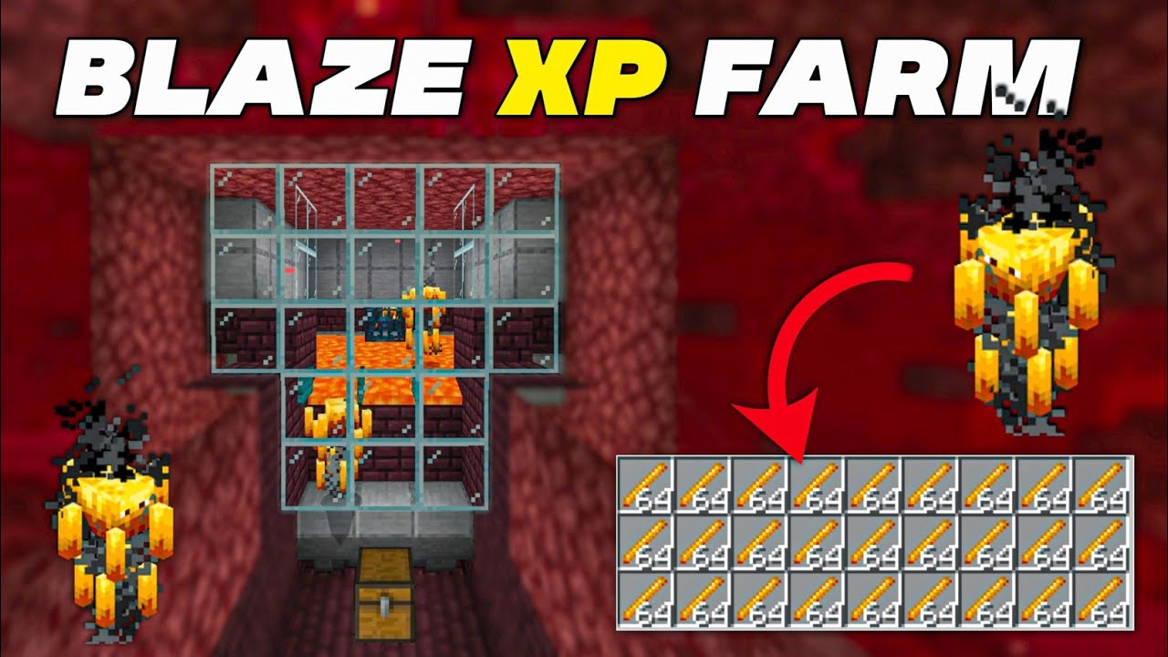 Minecraft Easiest Blaze Spawner Xp Farm Tutorial 🔥(Blaze Rod + Xp) | Blaze Farm