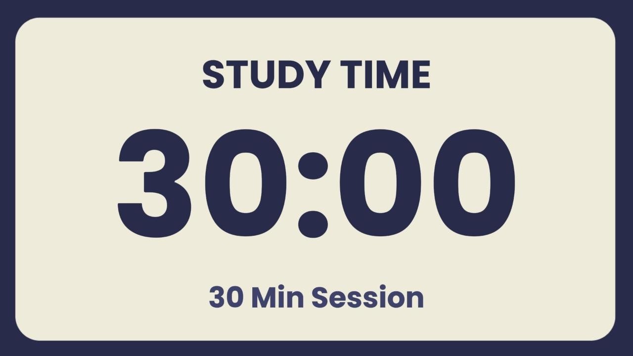 30 Minute Focus Timer ⏱️ | Study Timer | No Music | Productivity Timer | Bell Sound