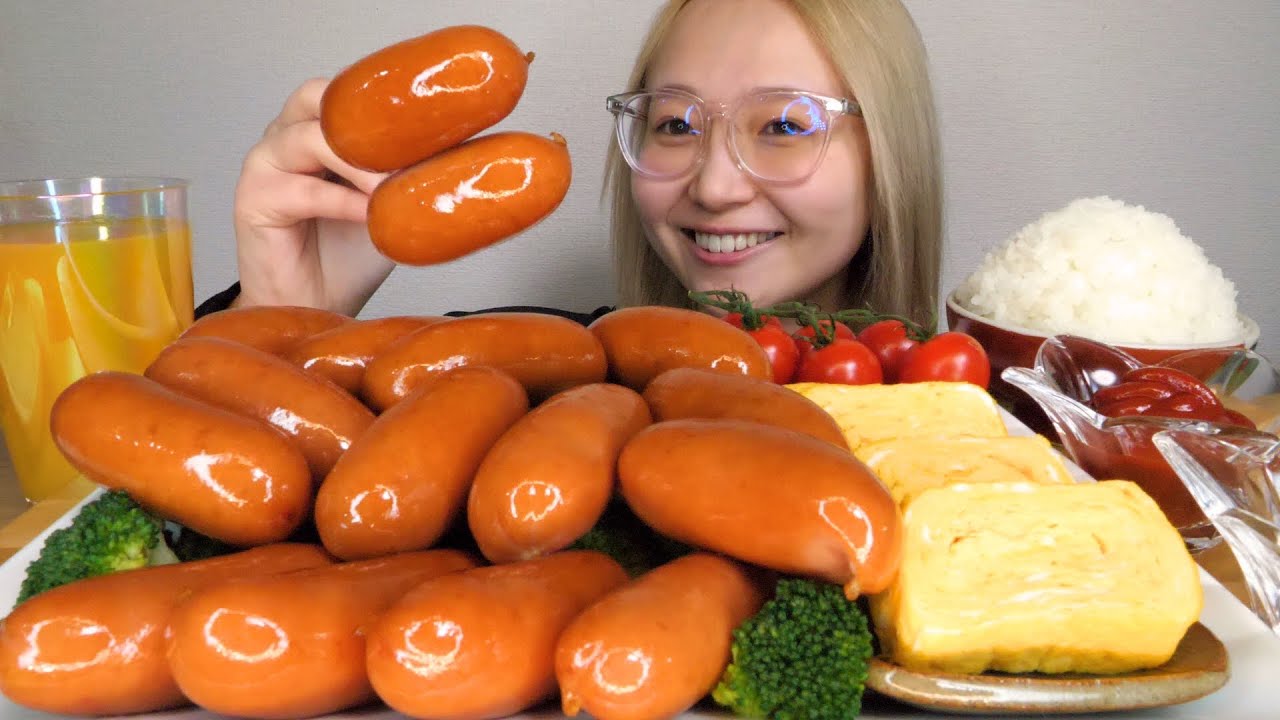 【モッパン】大量のウインナーと大盛りご飯を大食いするだけの動画。