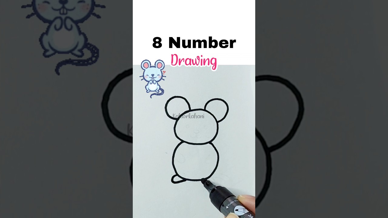 8 Number Mouse Drawing 🐭 | Learn Numbers with Fun | Easy Drawing for Kids 