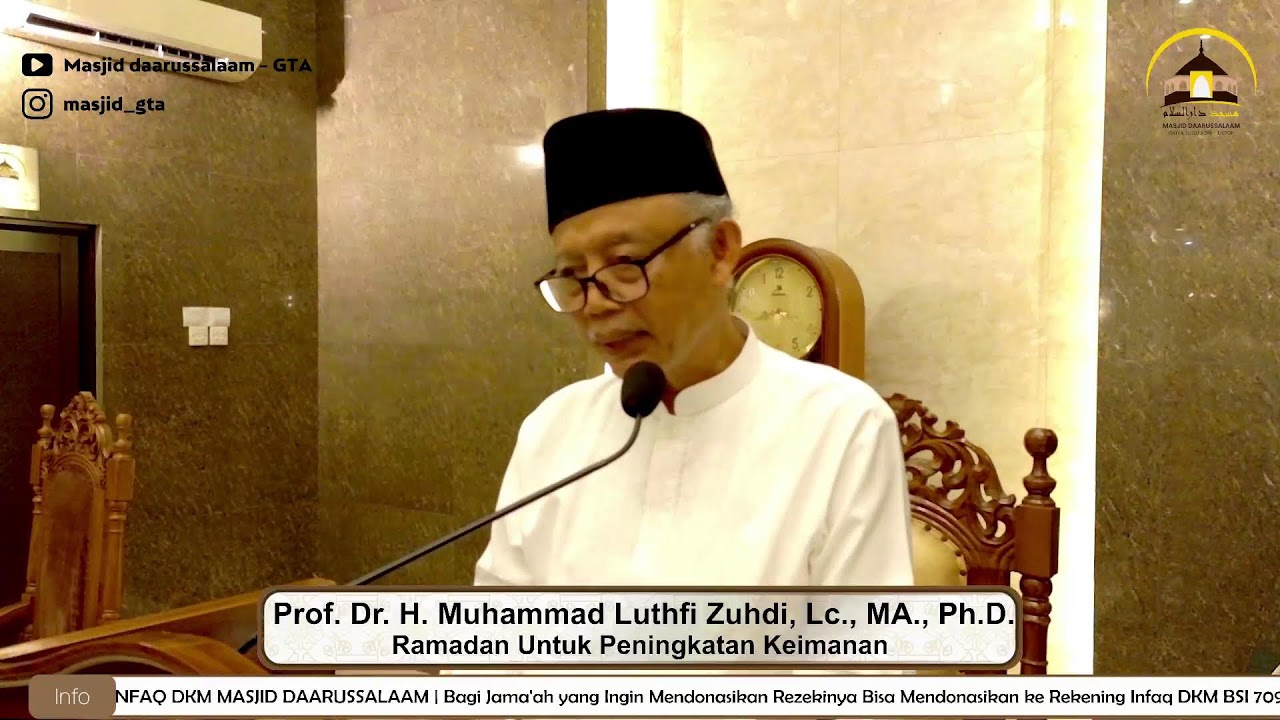 Ceramah Tarawih 2 Ramadhan 1447H | Prof. Dr. H. Muhammad Luthfi Zuhdi, Lc., MA., Ph.D. (FIB UI)