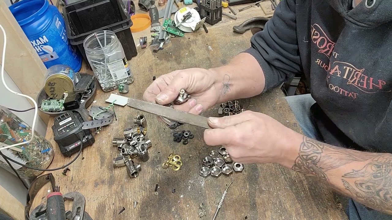 scrapping out a water shutoff valve for scrap clean brass.
