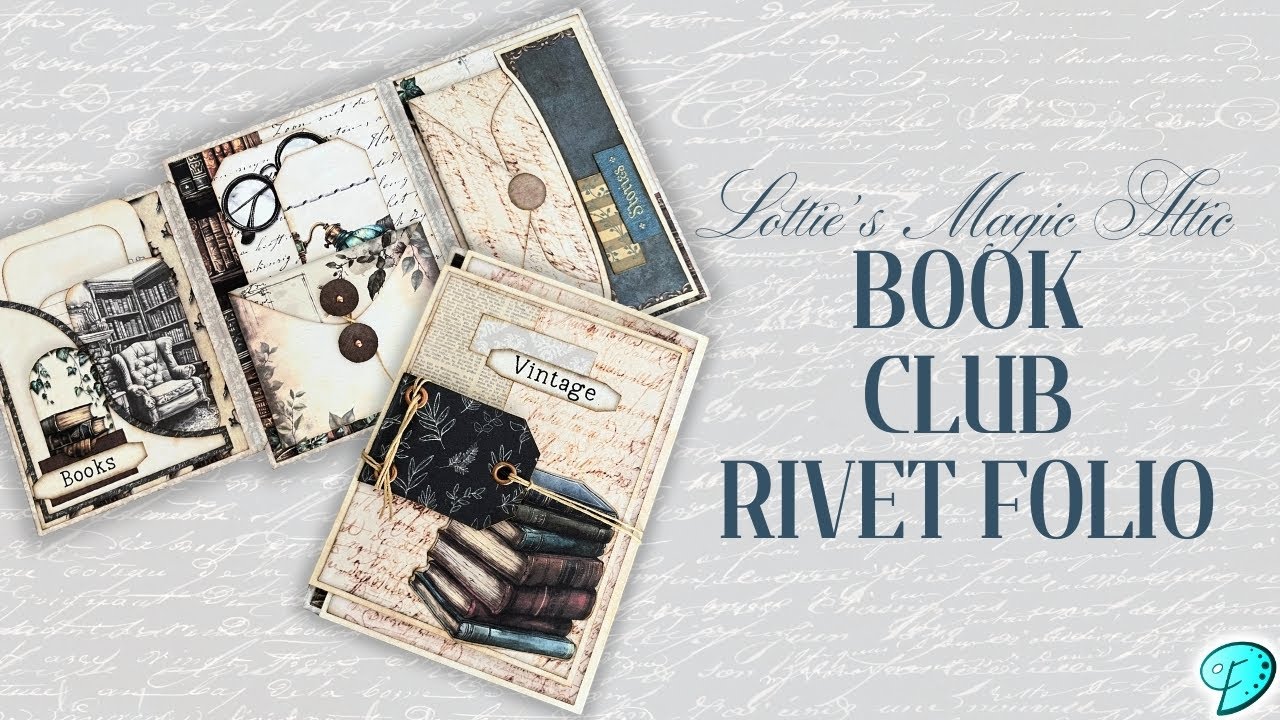 A cute rivet folio using Book Club Kit by Lottie’s Magic Attic 