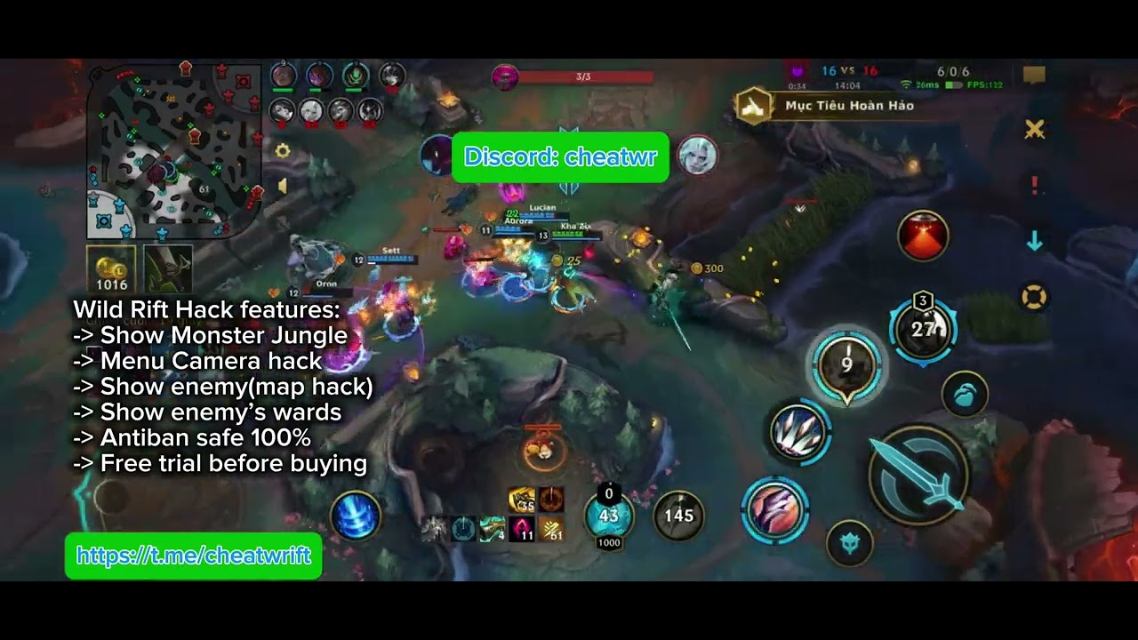 King of Jungle with map H.A.C.K Wild Rift new season 20 antiban safe ios/android 