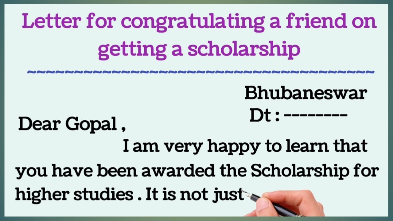 Letter for congratulating a friend on getting a scholarship /Congratulations Letter# Odia Sahayata #