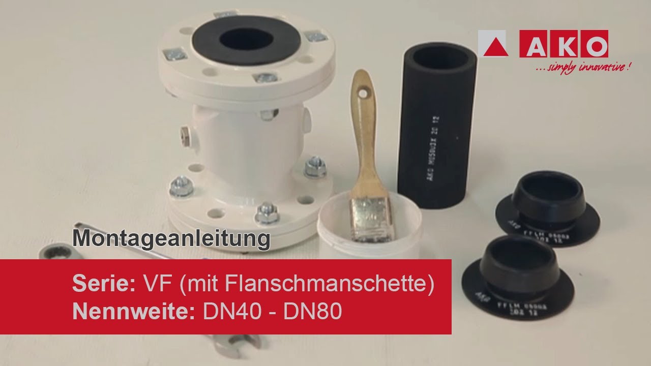 Membranaustausch: AKO Quetschventil (pneumatisch), Serie VF (FLM), DN40, DN50, DN65, DN80