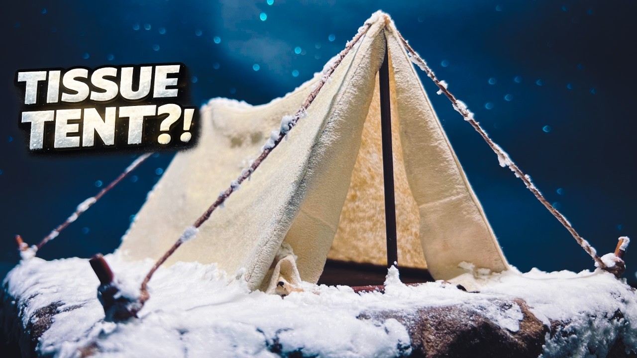 Миниатюрная снежная палатка своими руками ⛺ | Реалистичная зимняя диорама