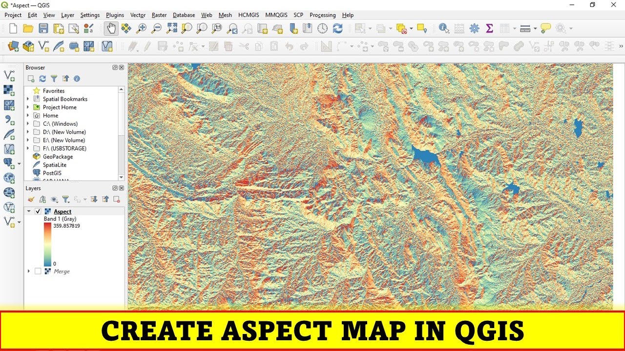 Учебники QGIS 46: Создание карты аспектов в QGIS