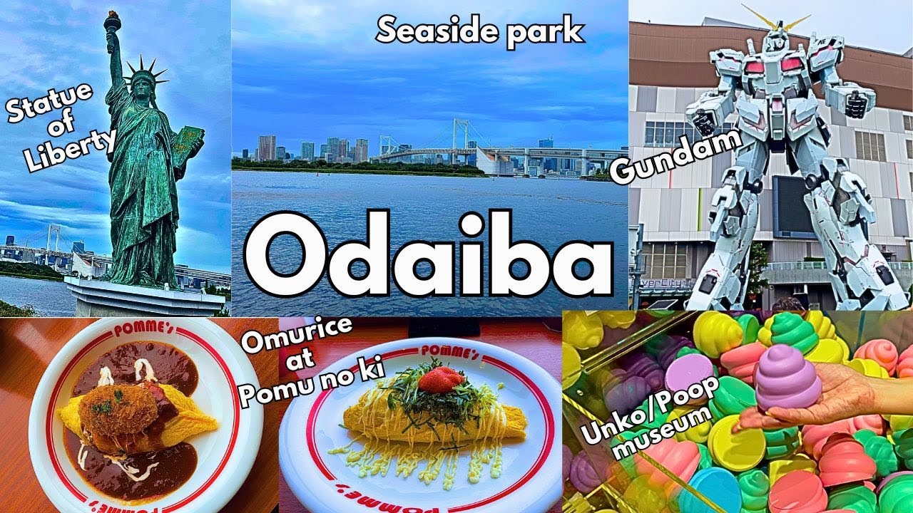 Tokyo's Odaiba Island - Yurikamome ride, Seaside park, Gundam, Museum, Malls