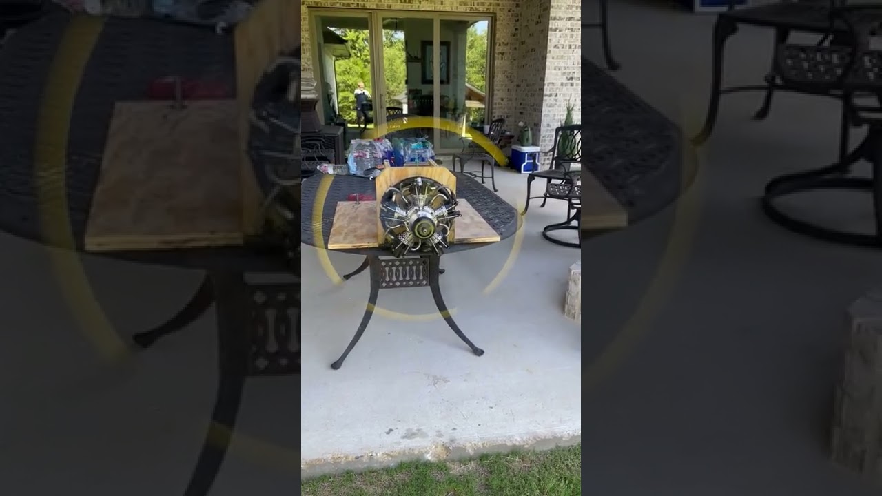 Bench test of RC airplane UMS 125 cc radial with 25x14 4 bladed prop