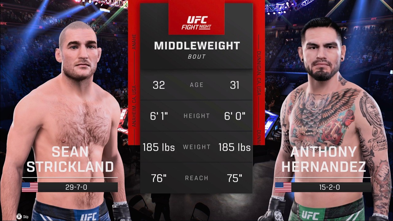 UFC Houston: Strickland vs Hernandez (UFC 5 Simulation)