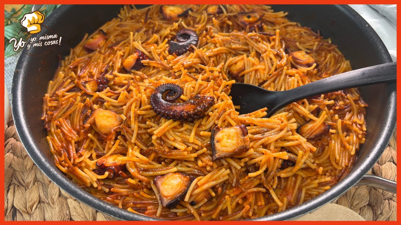 ⭐ MI Fideuá CON pulpo ➡️🚀  ¡En unos 15 minutos comiendo!