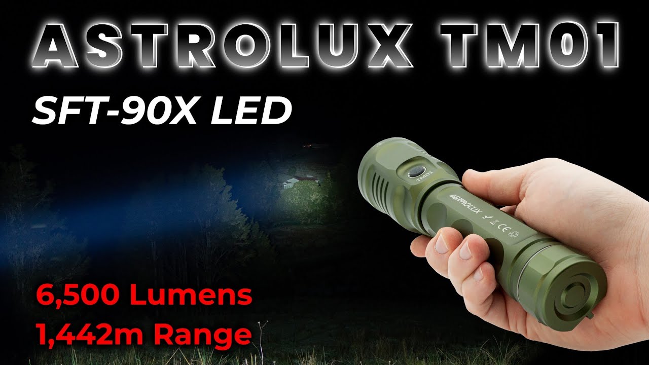 Astrolux TM01, SFT-90X LED, 6500 Lumens, 1442m Range, Flashlight Review