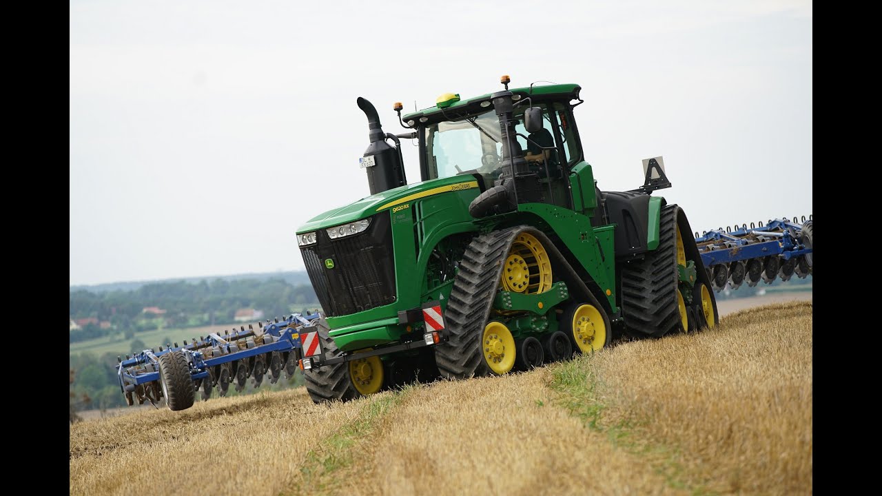 John Deere 9RX mit K&ouml;ckerling Rebell 1250 Kurzscheibenegge