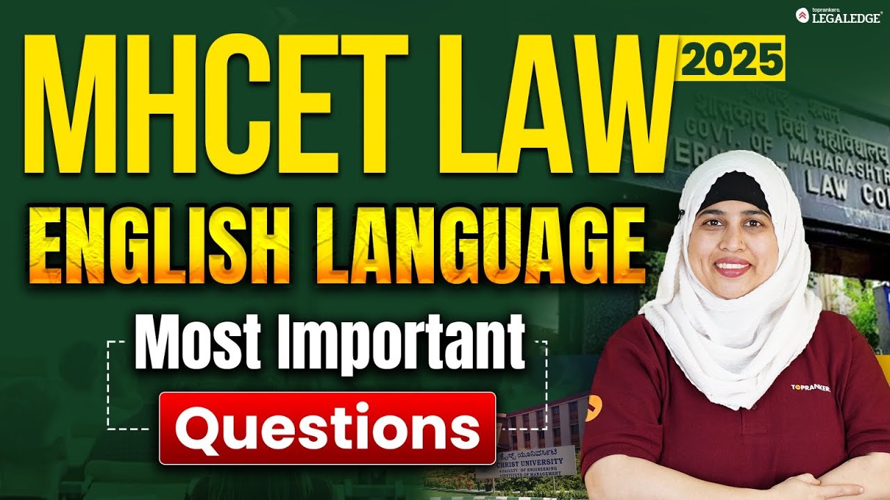 MHCET Law 2025: Important English Language Questions Practice | English Language for MHCET Law 2025