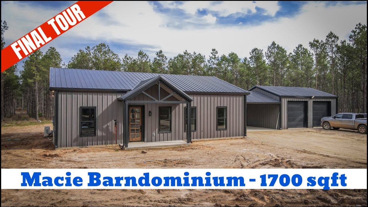 Macie Barndominium — 1700 кв. футов — 3 спальни — 2 ванные комнаты