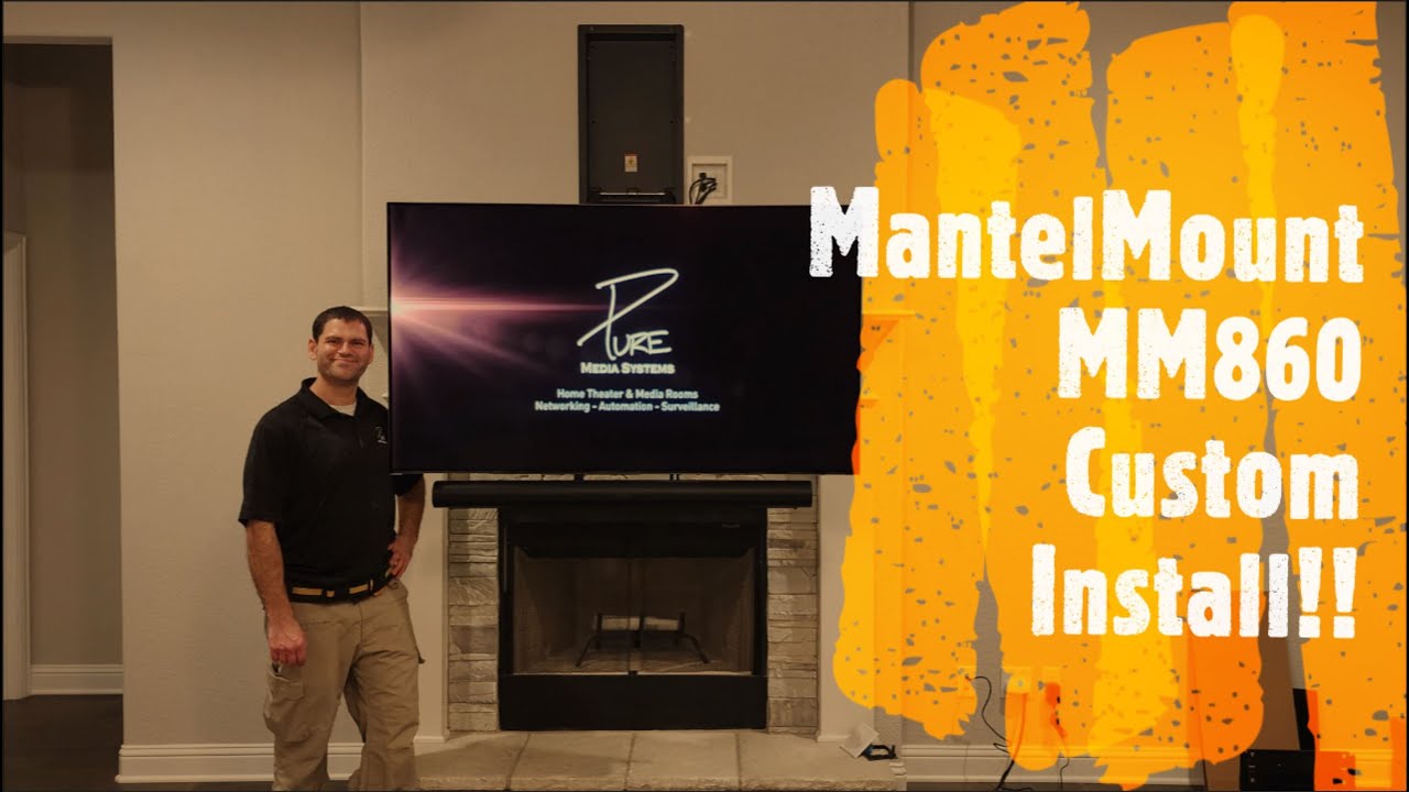 MantelMount MM860 V2 Custom Install & Demo!! Robotic Mount Motorized Drop Down & Swivel TV Mount