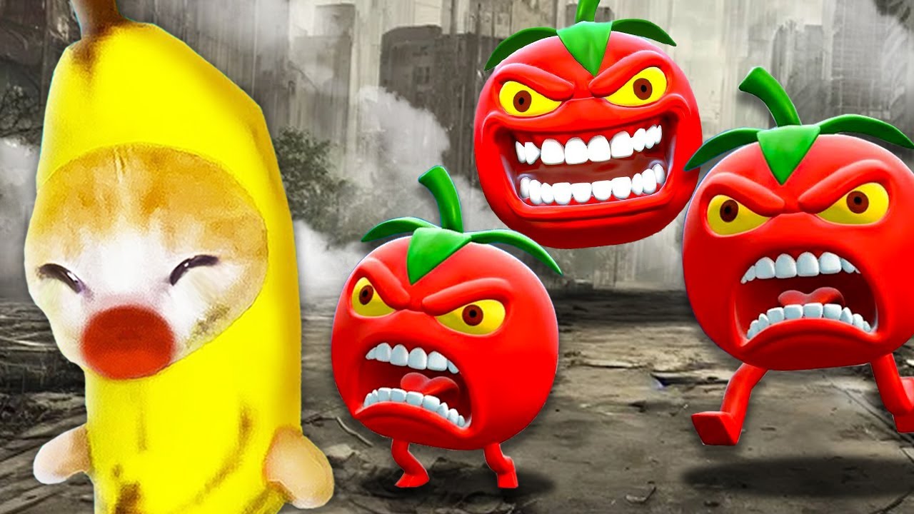Banana Cat vs The Psycho Tomato Army 🍌🍅!!!🐱 Baby Banana Cat Compilation | Happy Funny Cat MEME 😿