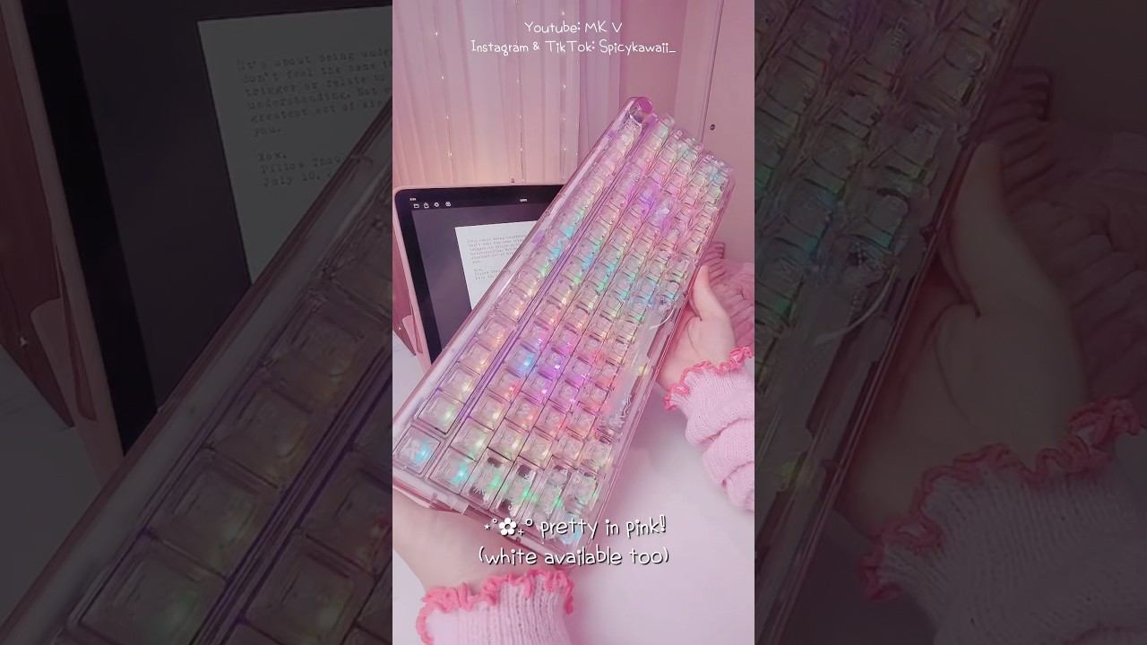 Unboxing Yunzii X98 Pink Keyboard + Typing ASMR | Acrylic Pink Keyboard #keyboard #pink #kawaii