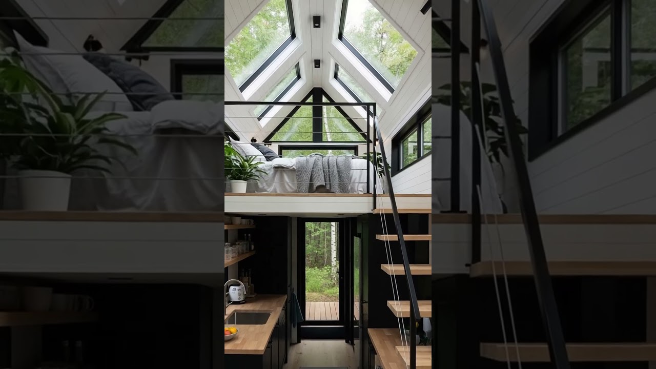 Tiny House - Rustic Cabin Loft Interior Design 