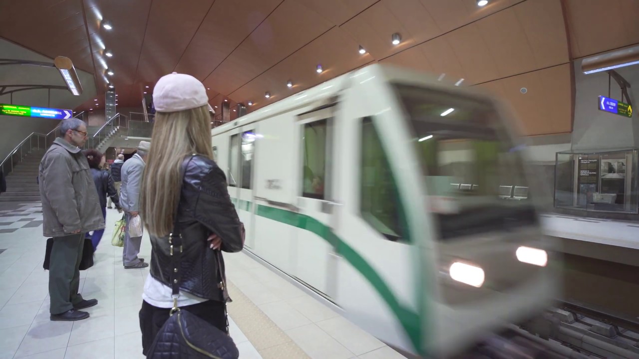 Bulgaria, Sofia, metro ride from Сердика II to Европейски съюз