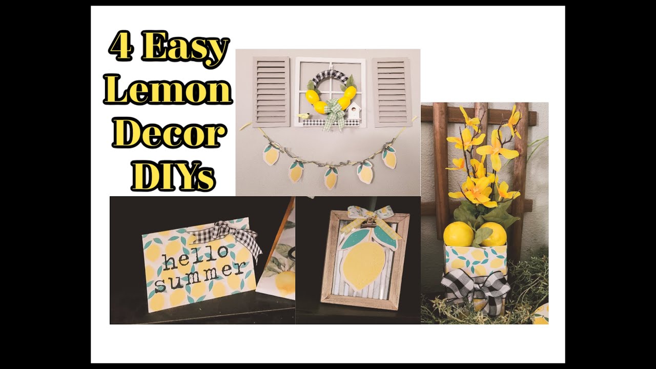 4 Simple Lemon Decor DIYs | DIY Home Decor | Dollar Tree DIY