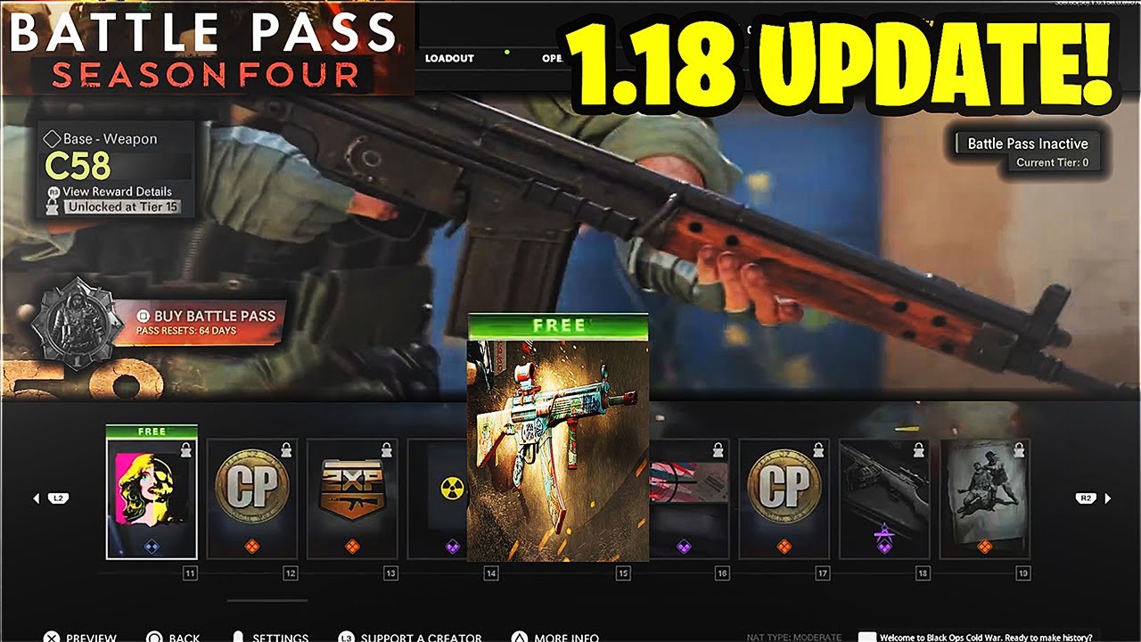 NEW COLD WAR 1.18 UPDATE! NEW WEAPONS GAMEPLAY C58, MG 82! SEASON 4 BATTLE PASS! 1.18 PATCH NOTES!