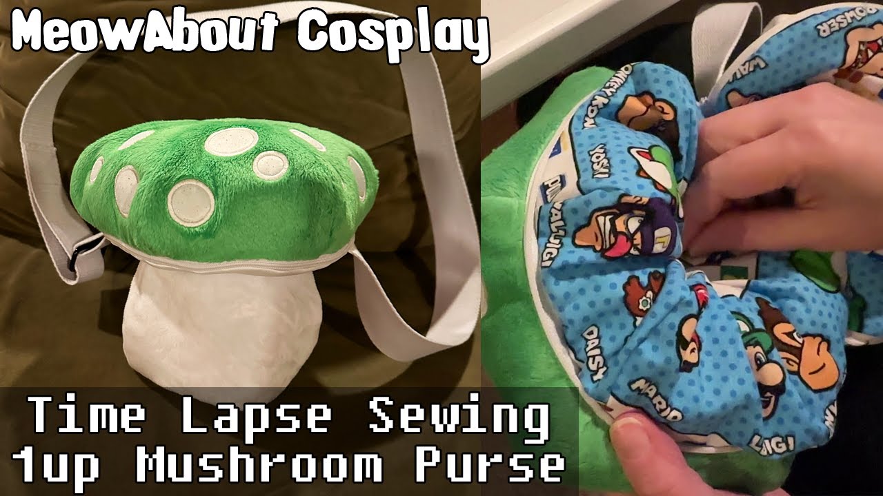 Sewing a 1up Mushroom Plush Purse (Time Lapse)