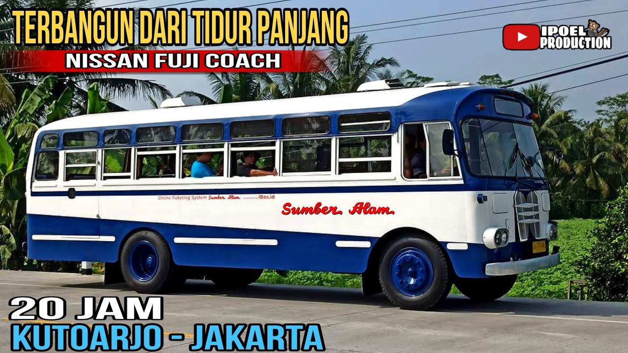 NAIK BUS KLASIK SUMBER ALAM NISSAN FUJI COACH ‼️Trip Penuh Perjuangan Setirnya Oleng Sendiri