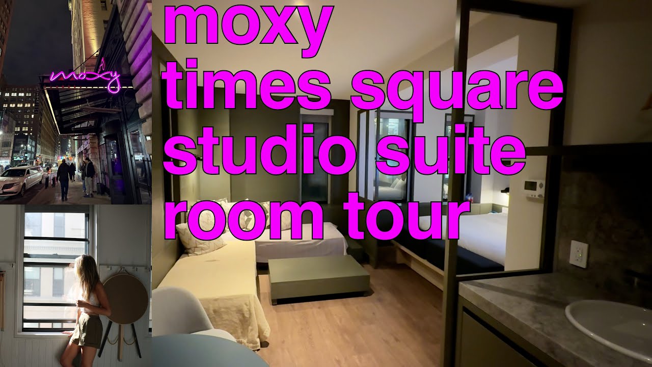 Moxy Times Square Studio Suite Room Tour - 350 square feet in Midtown Manhattan NYC!