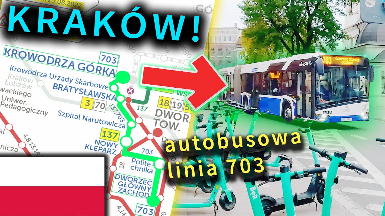 Autobus zamiast tramwaju 🚌🚋 Jadę i gadam ciekawostki o Krakowie 😉 // linia autobusowa 703 Kraków 🇵🇱