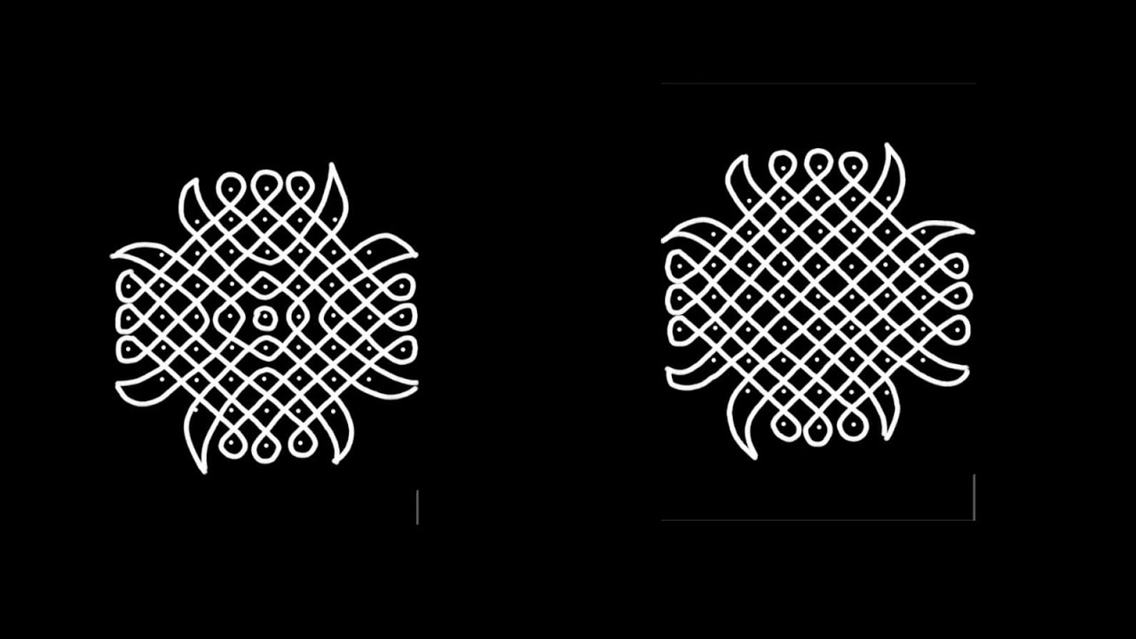 9*3*3 రొండు ఒకేరకమైన ముగ్గులు కొంచెం డిఫరెంట్ గా 