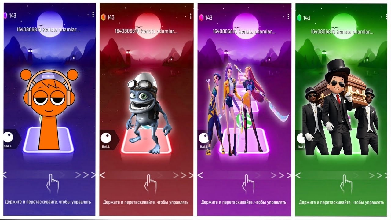 Sprunki🆚Crazy Frog🆚Kpop Demon Hunter🆚Paw Patrol Ryder🎶  Tiles Hop EDM Rush